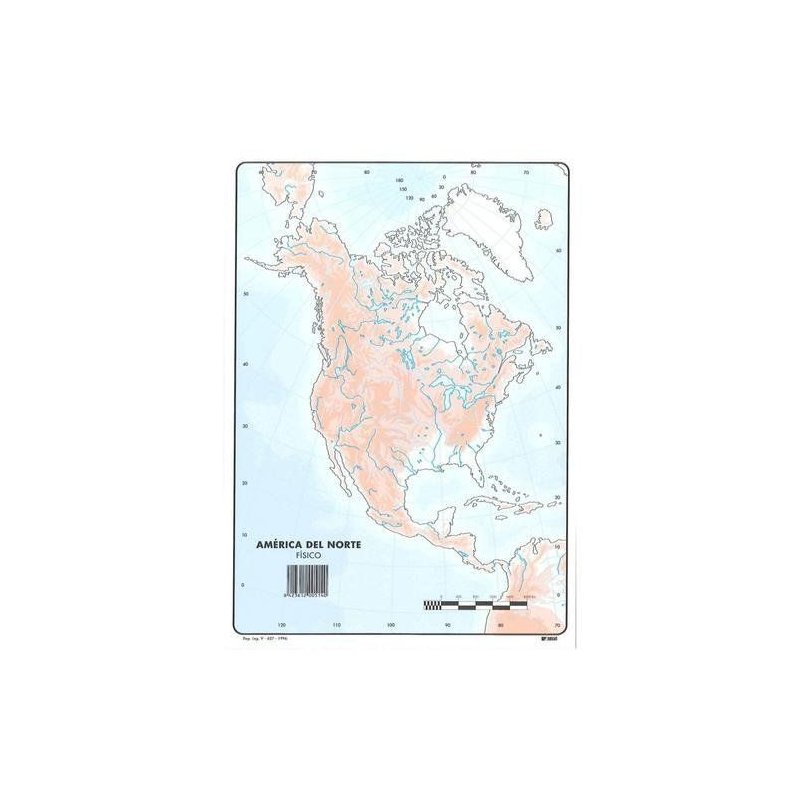 Mapa Mudo Color America Norte Fisico Papelería Online Y Material De Oficina Forma4 Huelva 0607