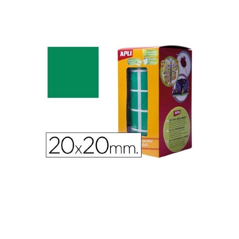 GOMET ADHESIVO APLI CUADRADO VERDE 20MM R/1770