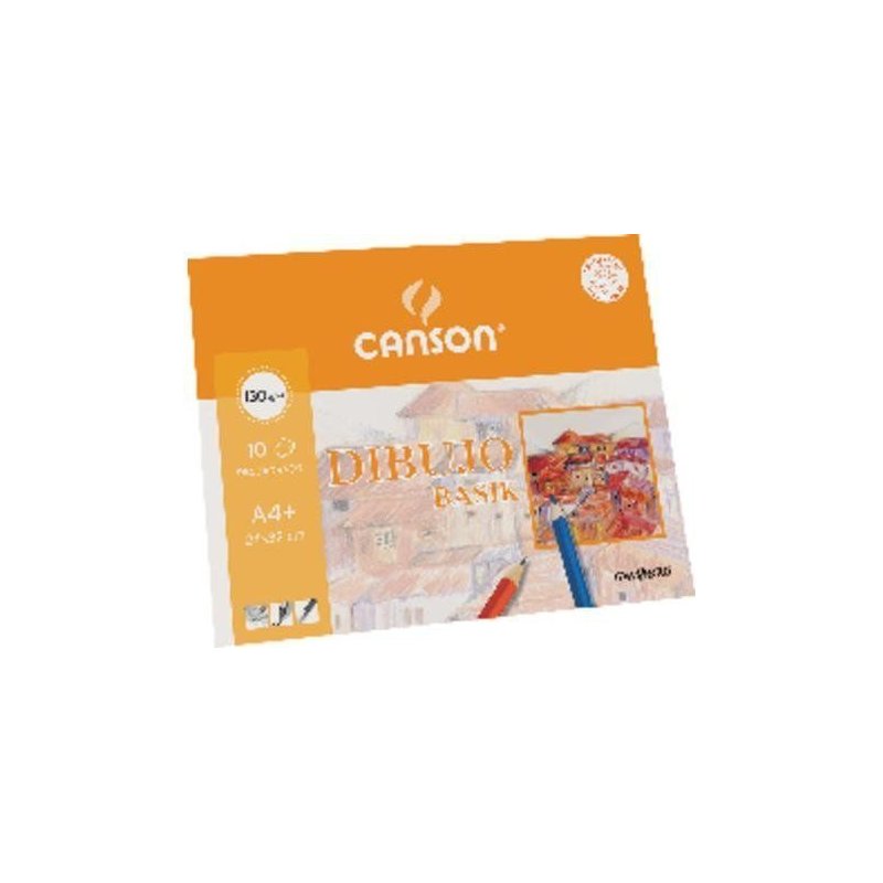 PAPEL DIBUJO CANSON BASIK A4 130GR. P/10 HOJAS