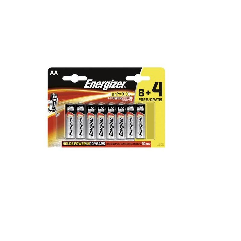 PILA ALCALINA ENERGIZER AA BLISTER 8+4