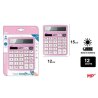 CALCULADORA SOLAR Y PILAS ROSA