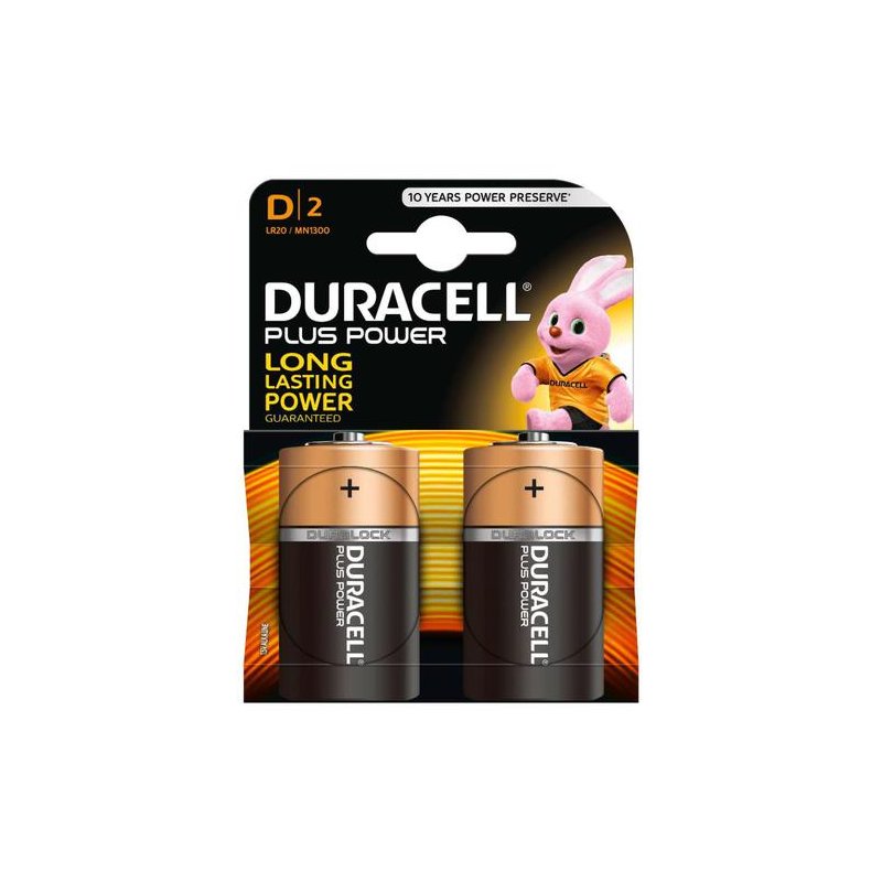 PILA ALCALINA DURACELL PLUS LR20 BLISTER 2 UNIDAD