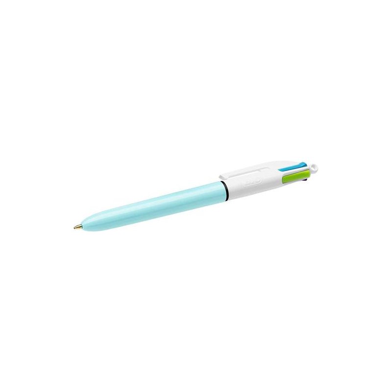 BOLIGRAFO BIC 4 COLORES CUERPO AZUL CLARO/BLANCO