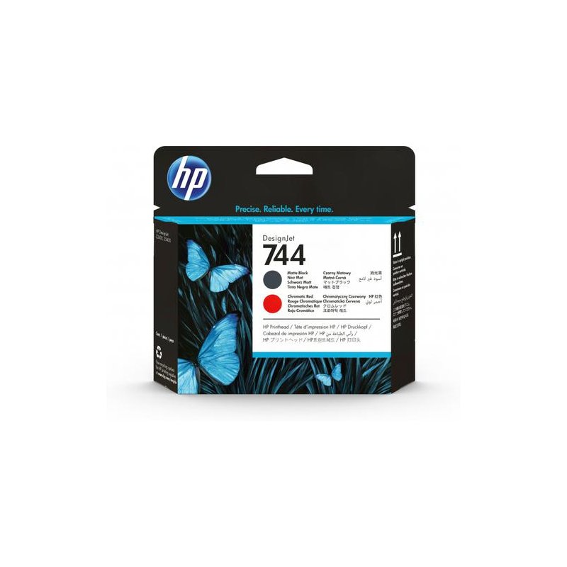 HP F9J88A Negro Mate y Rojo Cabezal - 744