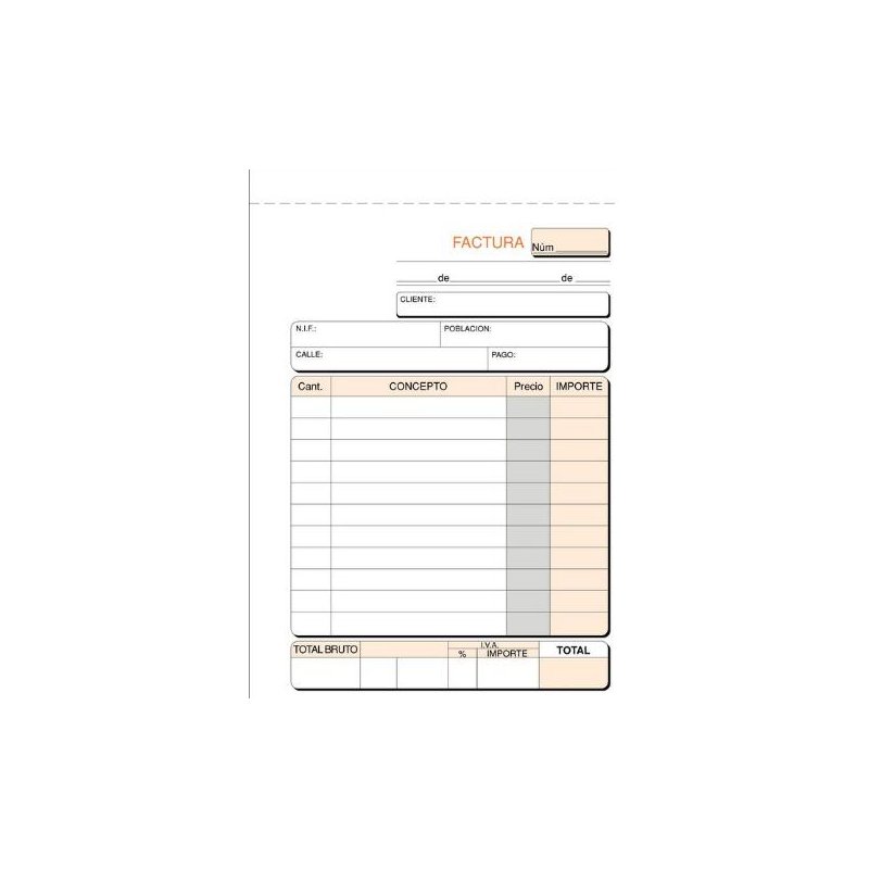 TALONARIO DE FACTURAS 8º NATURAL DUPLICADO T68/S