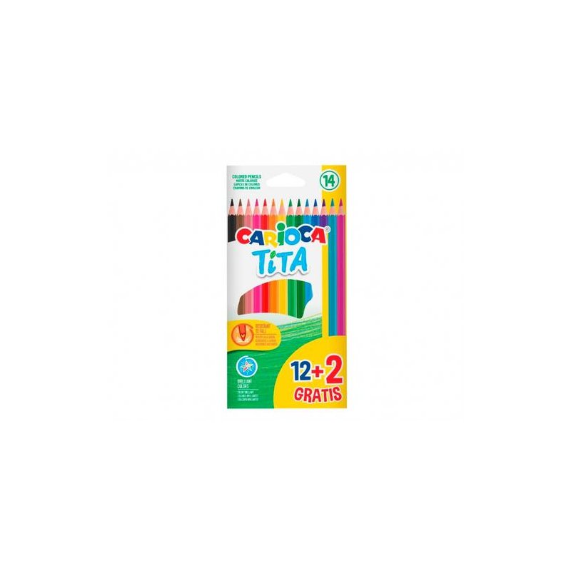 LAPICES DE COLORES CARIOCA EST/12 +2 GRATIS