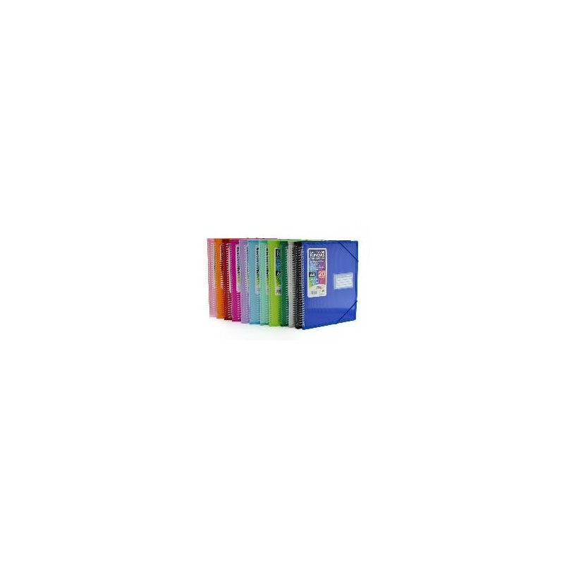 CARPETA ESPIRAL CON 20 FUNDAS COLORLINE