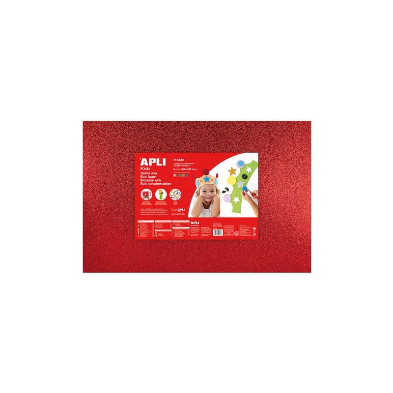 LAMINA EVA APLI 40X60CM. PURPURINA P/5HOJAS