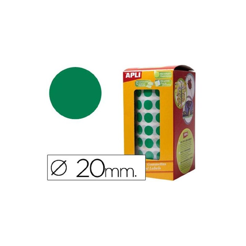 GOMET ADHESIVO APLI CIRCULOS 20MM VERDE R/1770