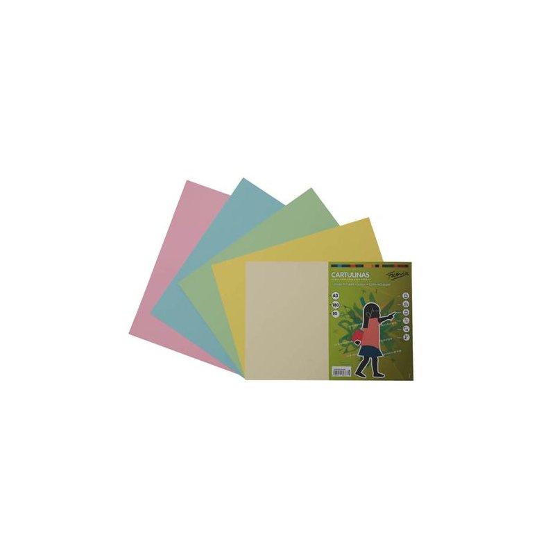 CARTULINA FABRISA A3 COLORES PASTEL P/50
