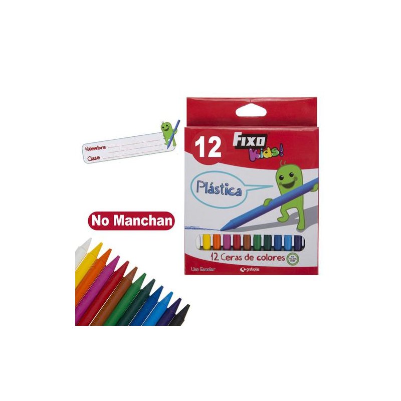 LAPICES DE CERA PLASTICA FIXO KIDS EST/12