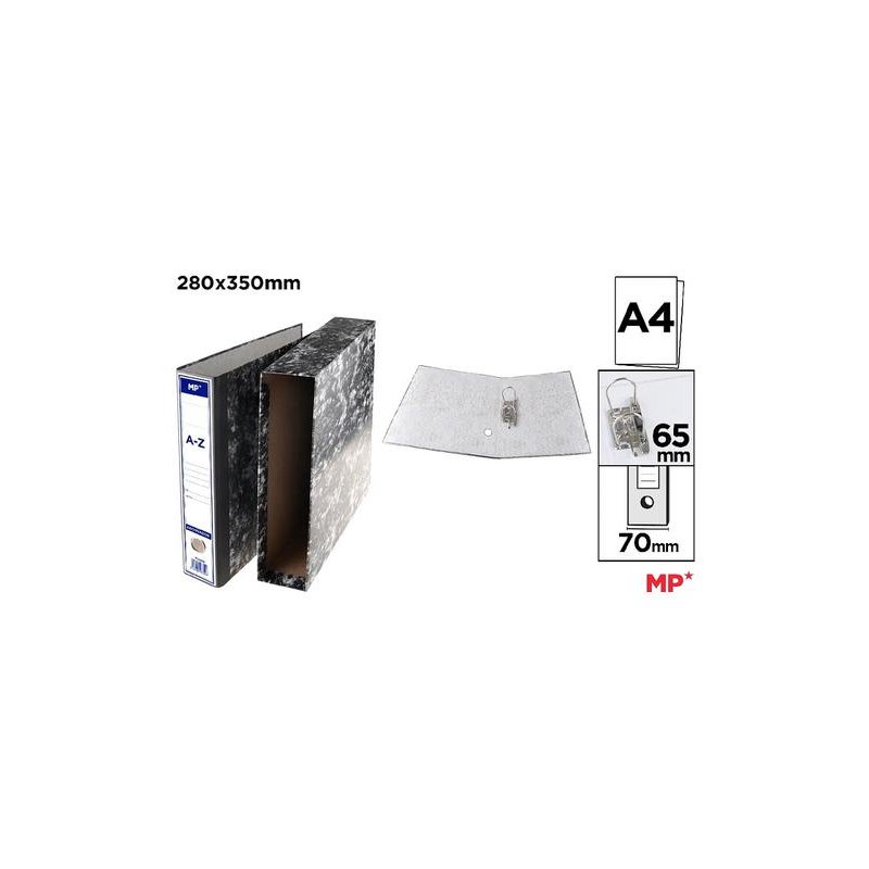 ARCHIVADOR JASPEADO NEGRO FOLIO MP+CAJETIN 