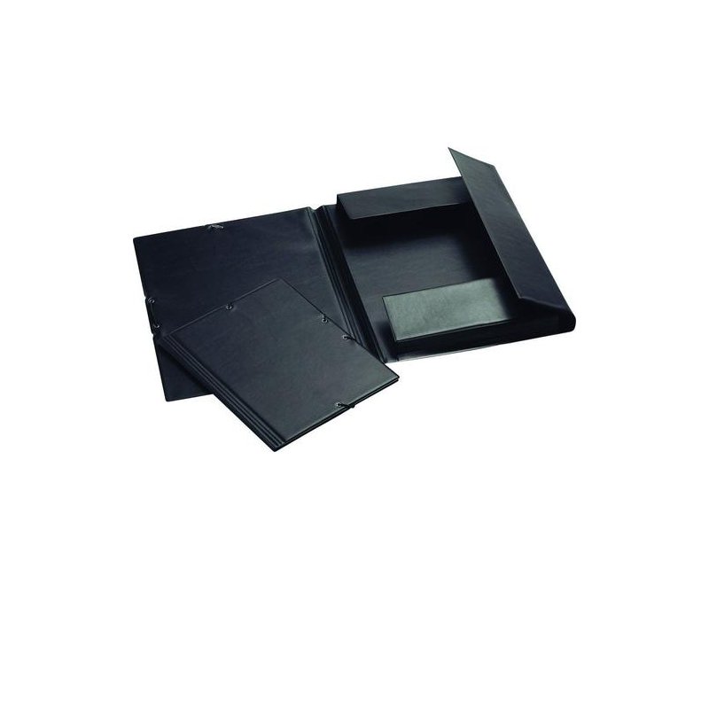 CARPETA FOLIO SOLAPAS PVC SARO NEGRO