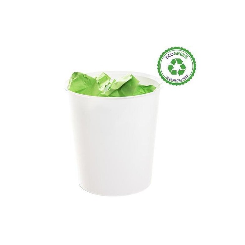 PAPELERA ECOGREEN BLANCA 18 LITROS