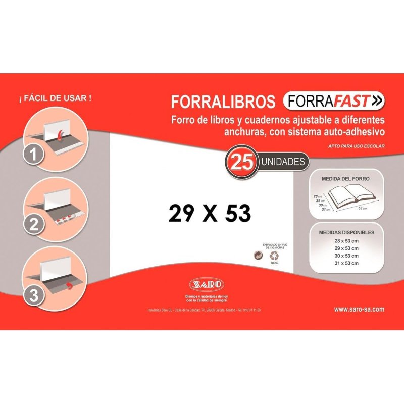 FORRO PARA LIBROS AJUSTABLE SARO 29CM P/5