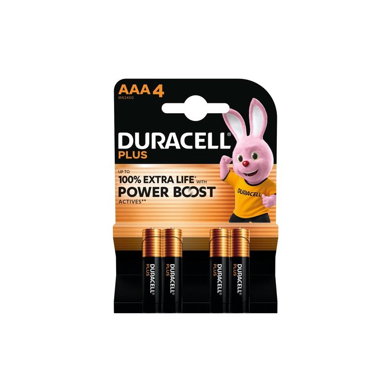 PILA ALCALINA DURACELL AAA BLISTER 4 UNIDADES