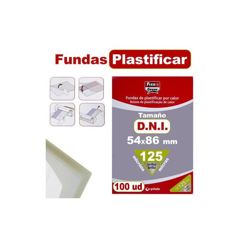CARTERA DE PLASTIFICAR 54X86MM. 125 MICRAS C/100