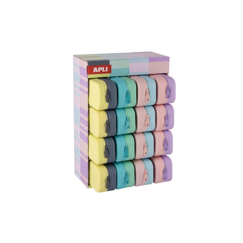 PORTATODO DE SILICONA APLI BICOLOR PASTEL