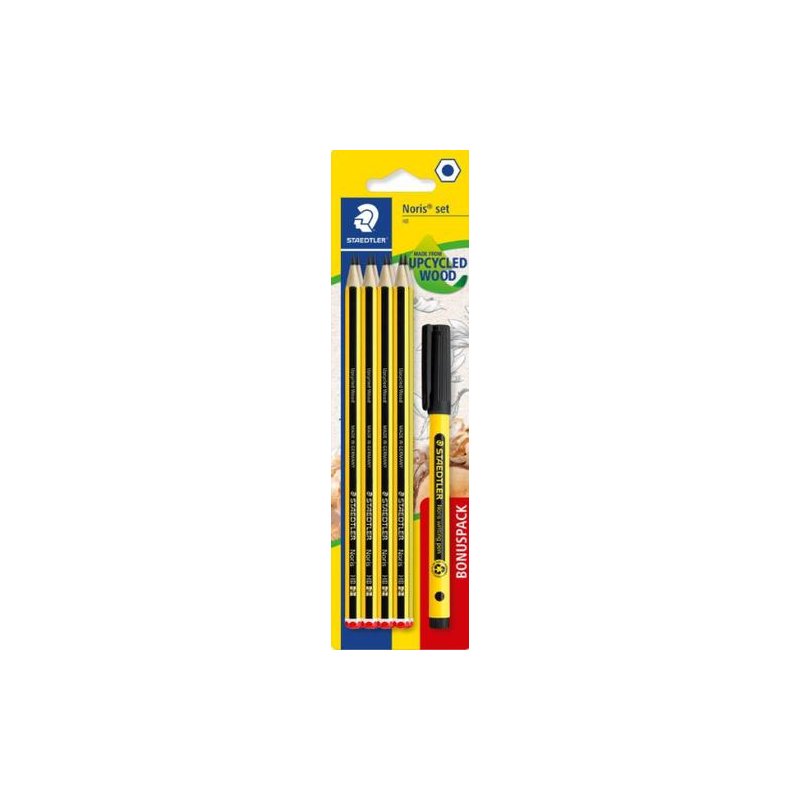PACK 8 LAPIZ STAEDTLER NORIS Nº 2+ FINELINER NEGRO