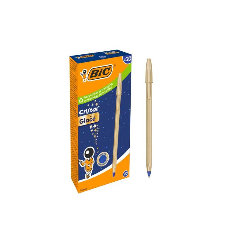 BOLIGRAFO BIC CRISTAL SHINE GLACE AZUL