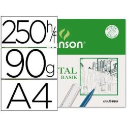 PAPEL VEGETAL CANSON A4 90/95GR. P/250 HOJAS