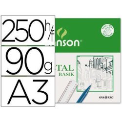 PAPEL VEGETAL CANSON A3 90/95GR. P/250 HOJAS