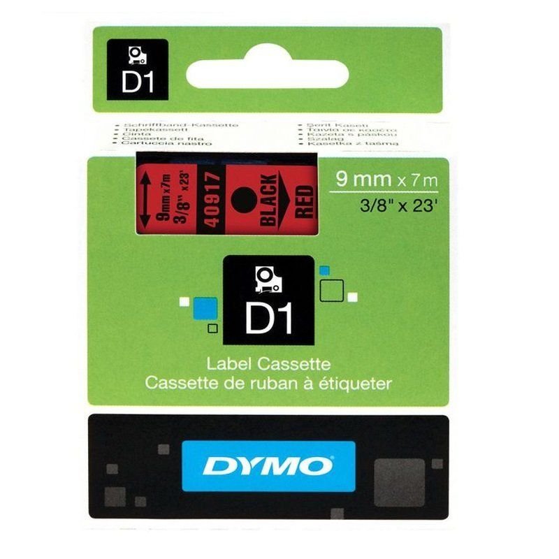 CINTA DYMO D1 9MMX7M NEGRO/ROJO 