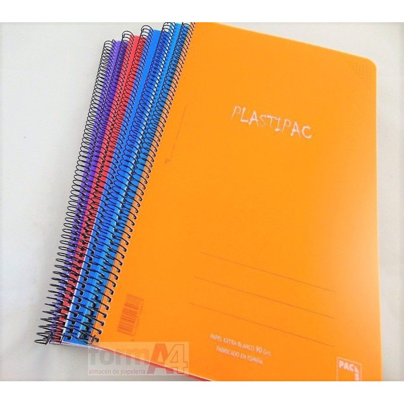 CUADERNO ESPIRAL PACSA PLASTIPAC FOLIO 80H. 4x4MM