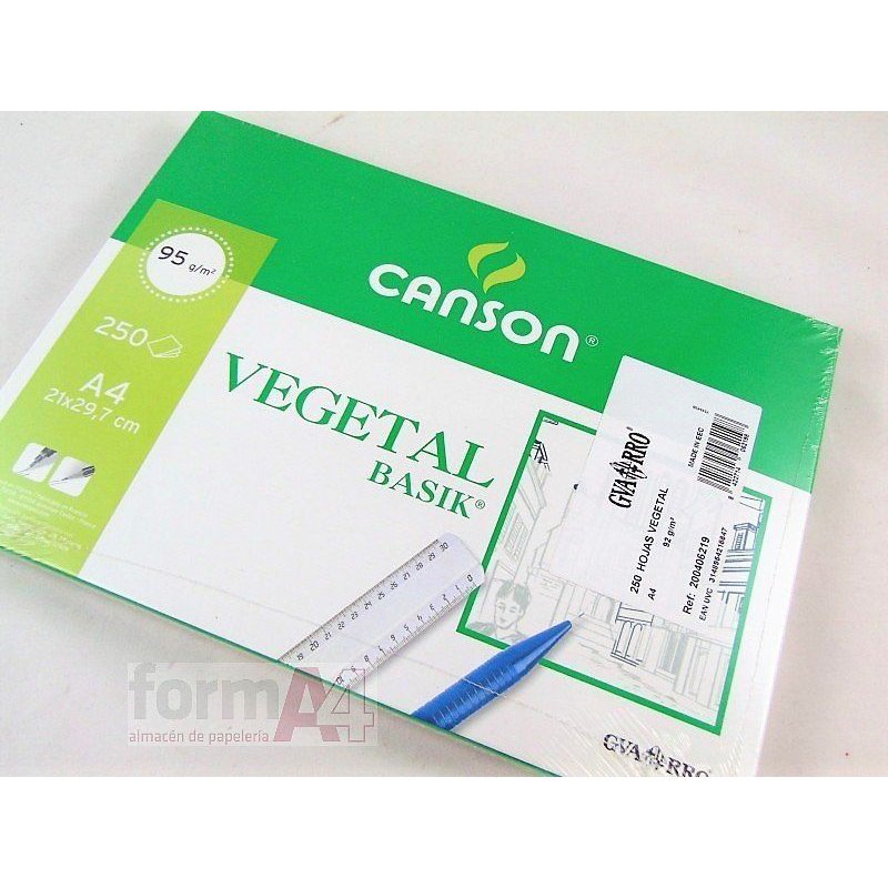 PAPEL VEGETAL CANSON A4 90/95GR. P/250 HOJAS