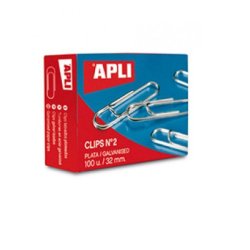 CLIPS PLATEADOS APLI Nº 4 50MM C/100
