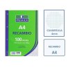 RECAMBIO ZORRILLA 90GR. A4 4T. 100H. CUADROS 4X4MM