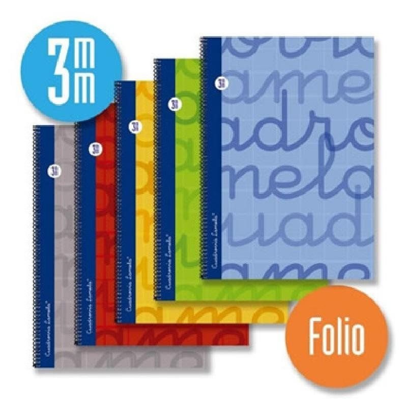 CUADERNO ESPIRAL BASICO LAMELA FOLIO 80H. 3MM