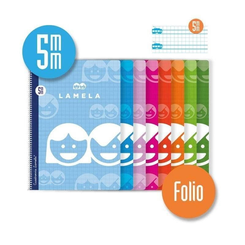 CUADERNO ESPIRAL BASICO LAMELA FOLIO 80H. 5MM