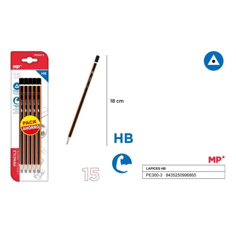 LAPICES MP HB BLISTER 15 UNIDADES