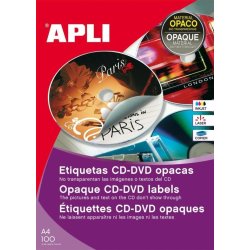 ETIQUETA ADHESIVA APLI CD/DVD 114MM. C/200