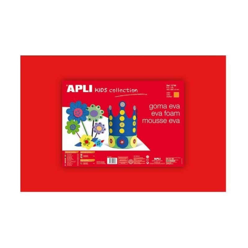LAMINA EVA APLI 40X60CM. ROJO P/5 HOJAS