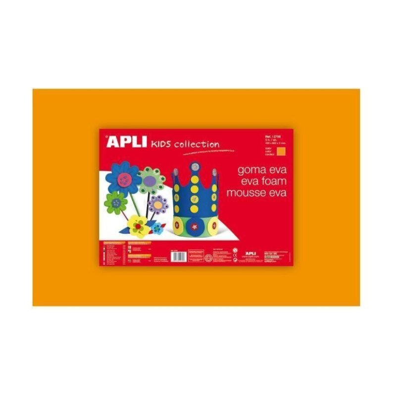 LAMINA EVA APLI 40X60CM. NARANJA P/5 HOJAS