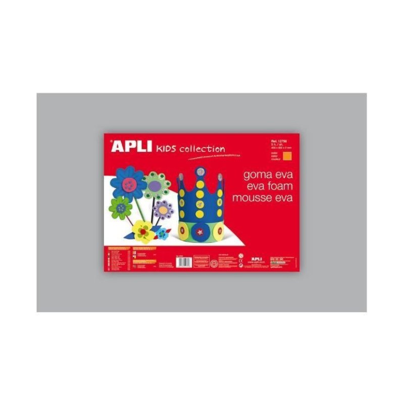 LAMINA EVA APLI 40X60CM. GRIS P/5 HOJAS