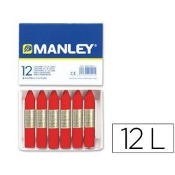 LAPICES DE CERA MANLEY ROJO C/12