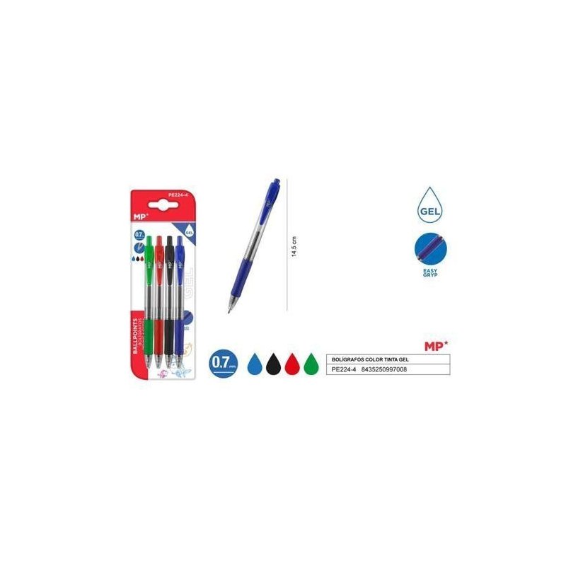 BOLIGRAFO GEL PACK AHORRO 4 UDS