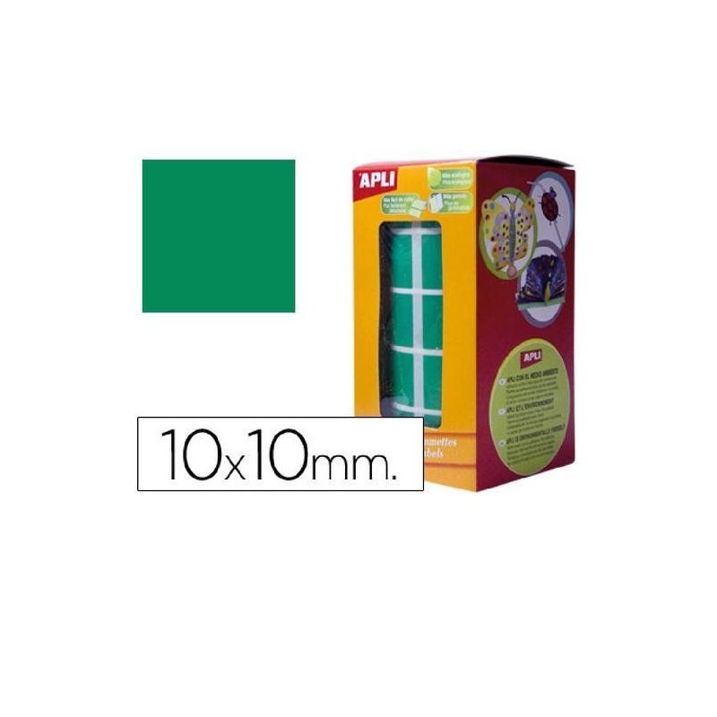 GOMET ADHESIVO APLI CUADRADO 10MM VERDE R/6372