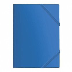 CARPETA CON GOMAS Y 3 SOLAPAS FOLIO PP DOHE AZUL 