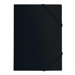 CARPETA CON GOMAS Y 3 SOLAPAS FOLIO PP DOHE NEGRO